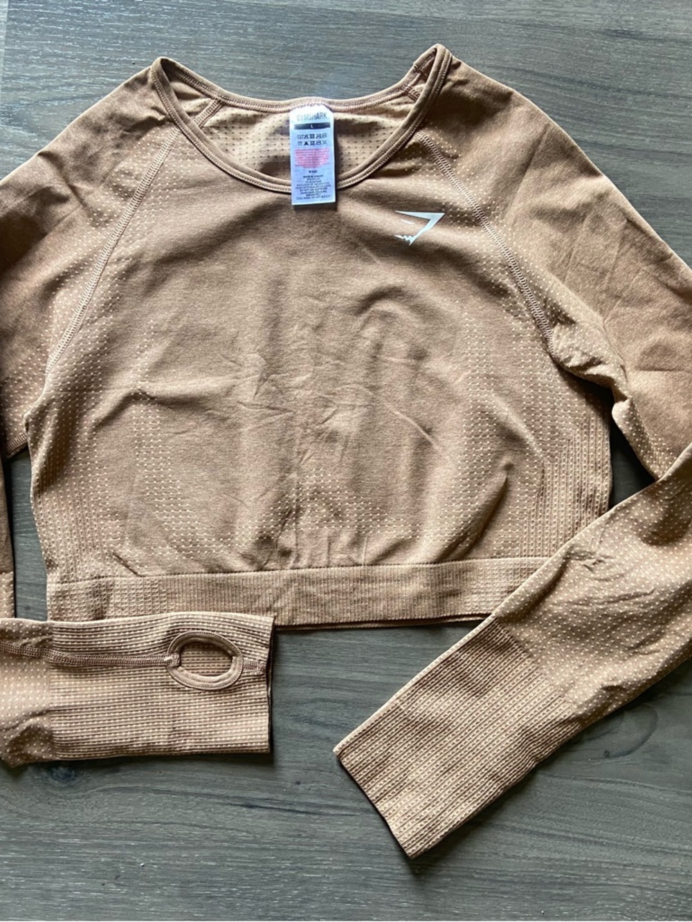 Gymshark Brown Seamless Long-Sleeve Crop Top